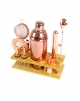 Kit Bartender Rose Gold com Base Bambu