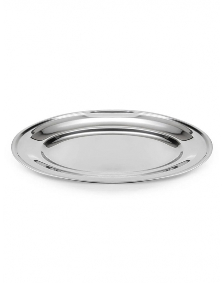 Travessa Oval Rasa Aço Inox 45 cm