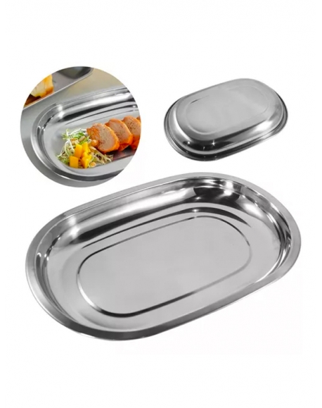 Baixela Oval Aço Inox 28 cm